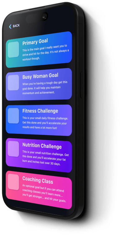 Iphone image of most of the daily goals in a training plan