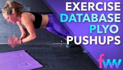 Kindal at the top of the plyo pushup and clapping to force herself as high as possible.